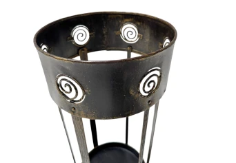 Vienna Secession Patinated Metal Umbrella Stand, 1900s